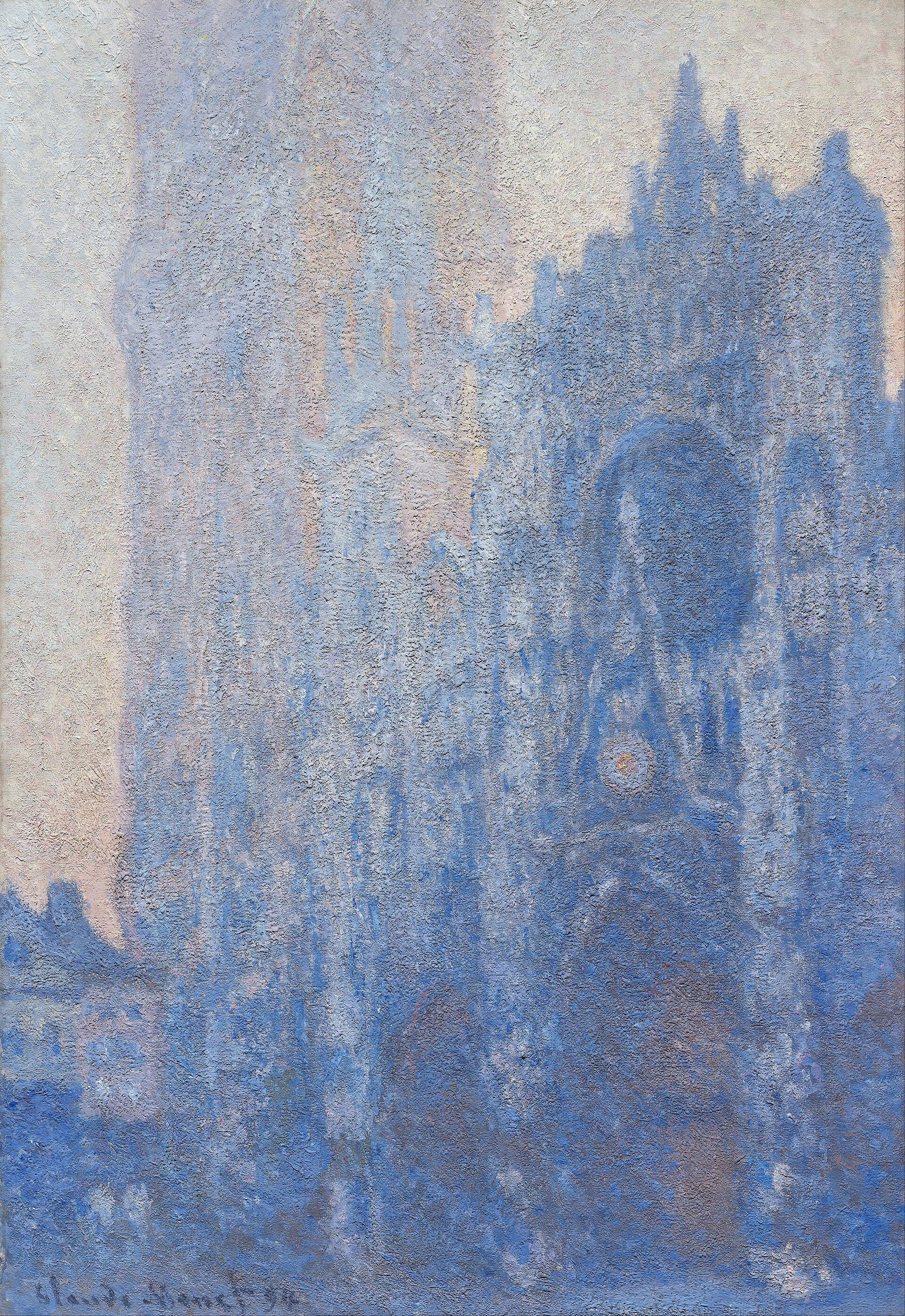 Rouen Cathedral — Façade and Tour d'Albane, Morning Effect, 1894, by Claude Monet