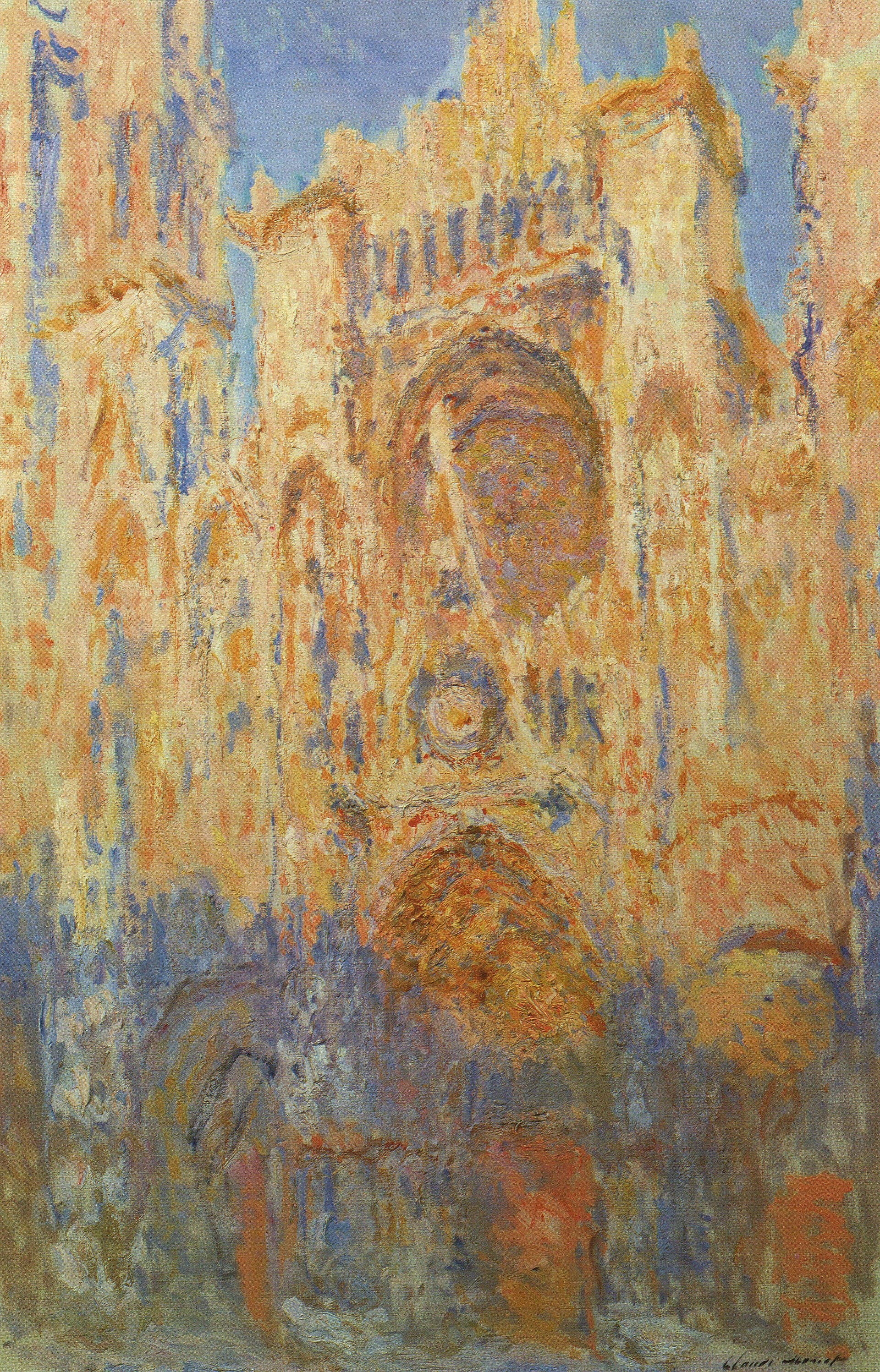 Rouen Cathedral — Façade, Sunset, 1892, by Claude Monet