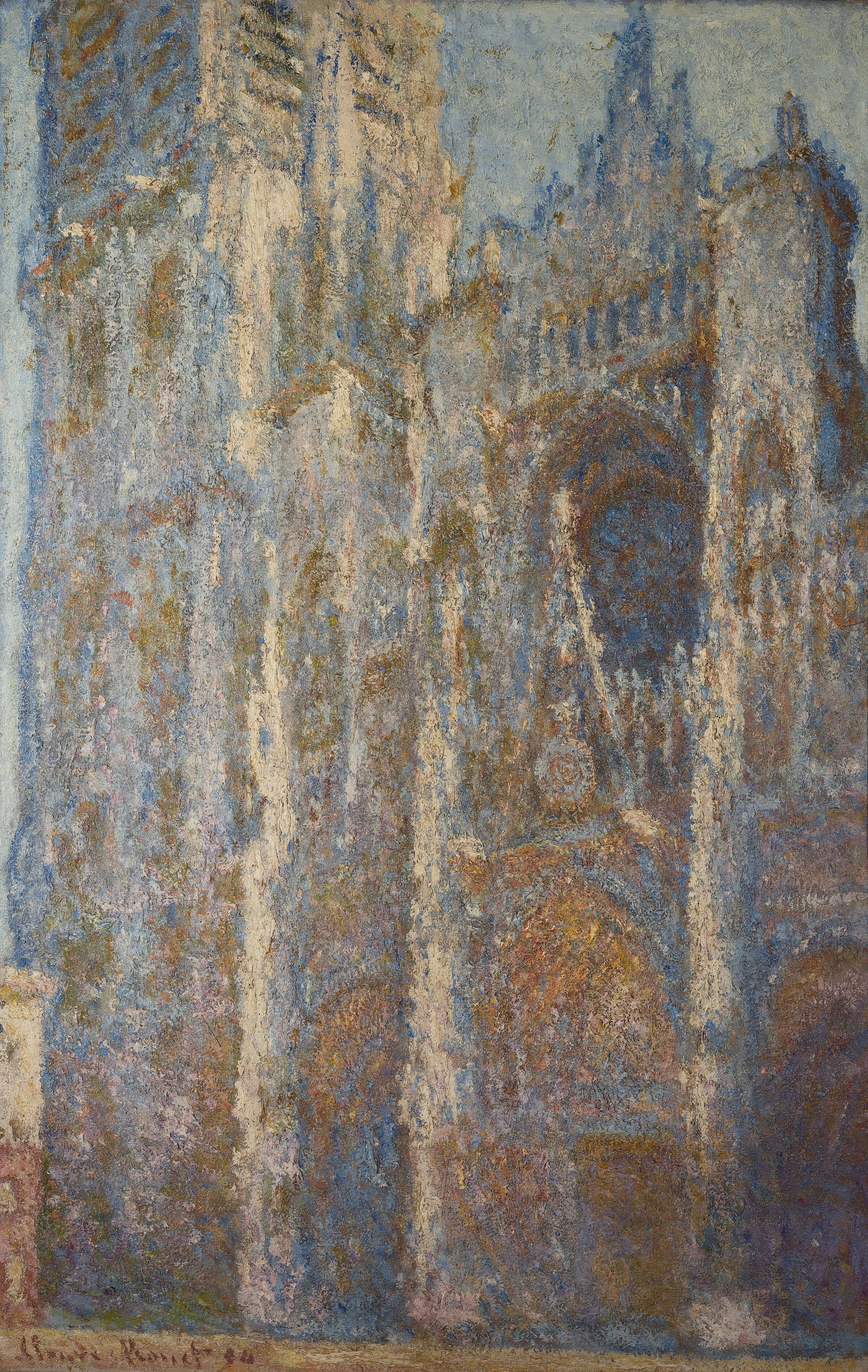 Rouen Cathedral — The Façade in Sunlight, 1894, by Claude Monet